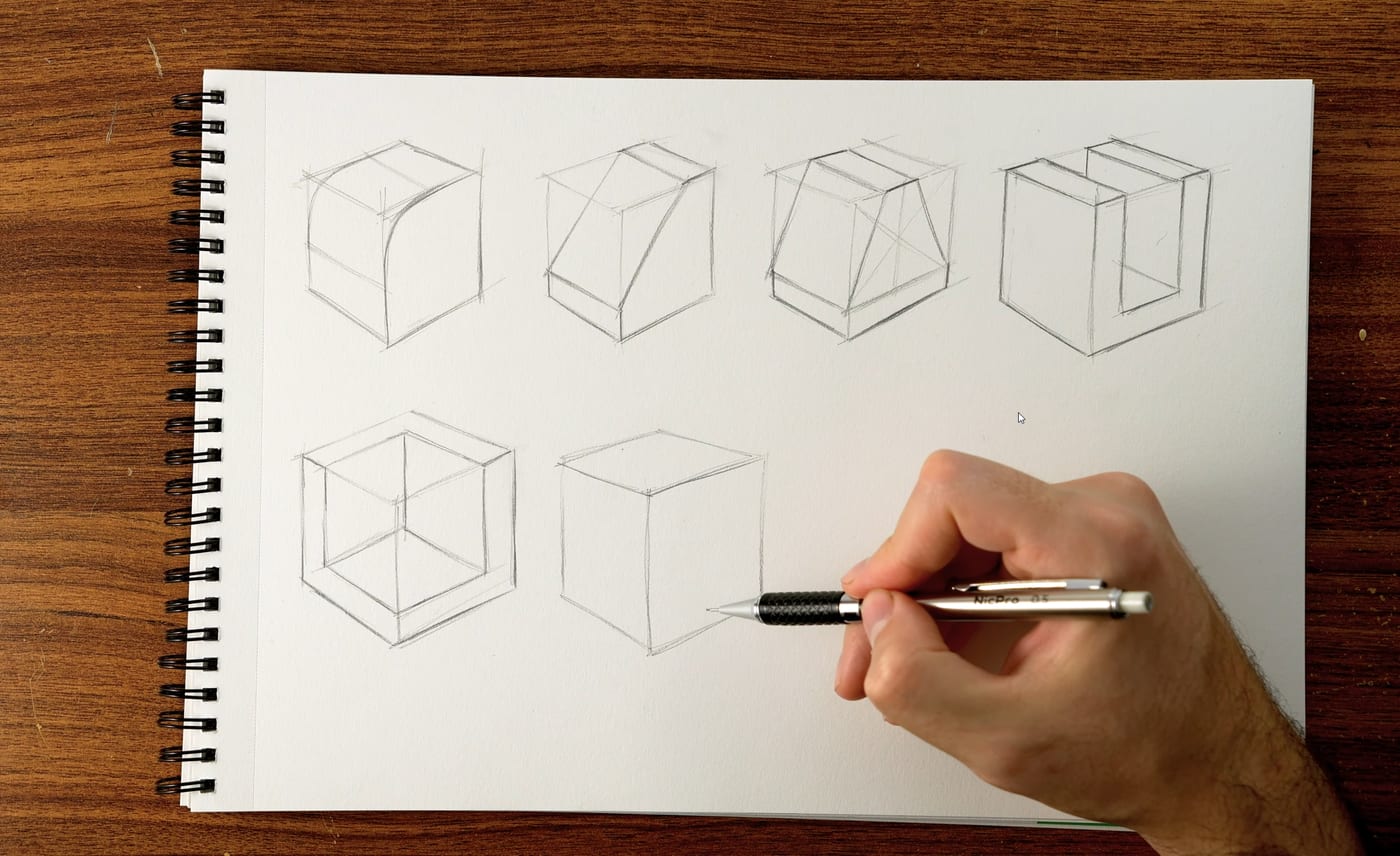 Transformer un cube en une nouvelle forme, avant