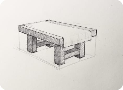 Transformer un rectangle en table, après